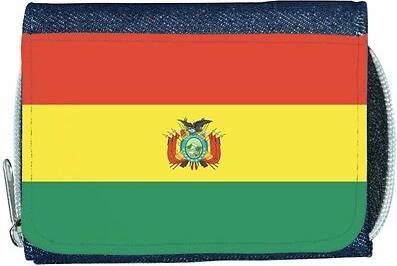TeeTreeDesigns Bolivia flag denim wallet