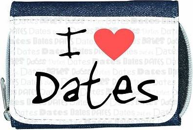 TeeTreeDesigns I love heart dates denim wallet