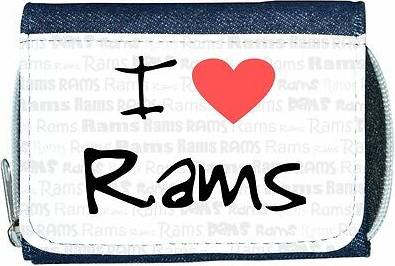 TeeTreeDesigns I love heart rams denim wallet