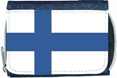 TeeTreeDesigns Finland flag denim wallet