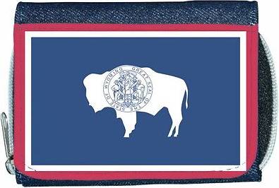 TeeTreeDesigns Wyoming flag denim wallet