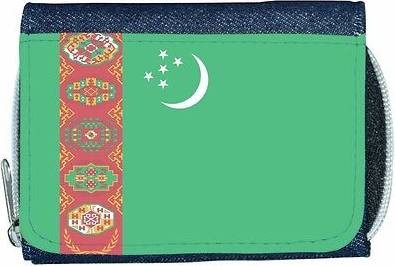 TeeTreeDesigns Turkmenistan flag denim wallet