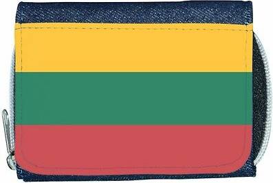 TeeTreeDesigns Lithuania flag denim wallet