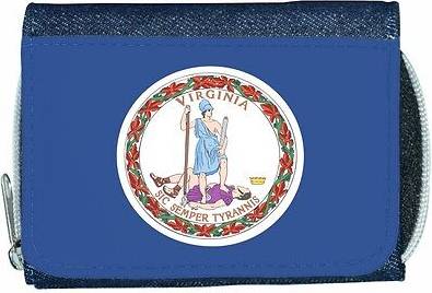 TeeTreeDesigns Virginia flag denim wallet