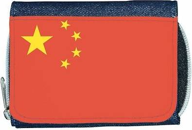 TeeTreeDesigns China flag denim wallet