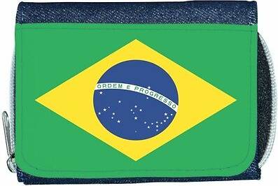 TeeTreeDesigns Brazil flag denim wallet