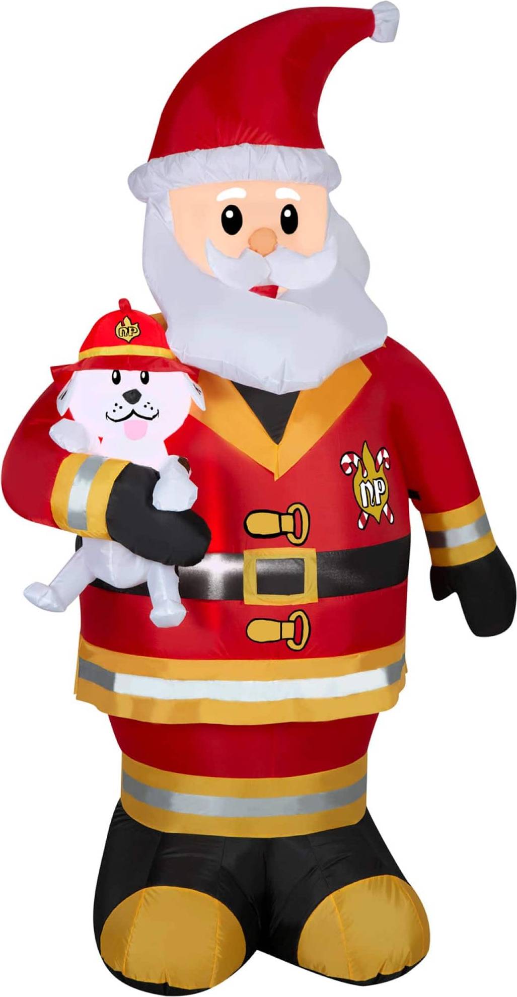 Inflatable santa Gemmy Inflatable Decorations Firefighter Santa