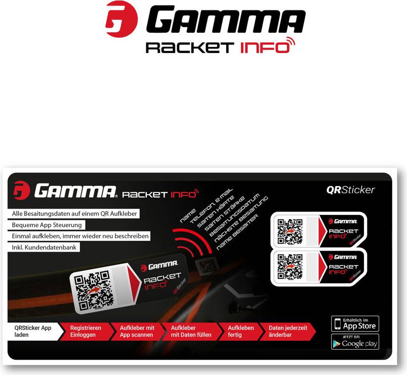 Racket Info QR Sticker 2-pack