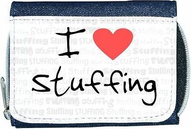 TeeTreeDesigns I love heart stuffing denim wallet