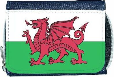 TeeTreeDesigns Wales flag denim wallet