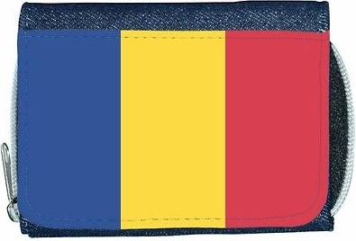 TeeTreeDesigns Romania flag denim wallet
