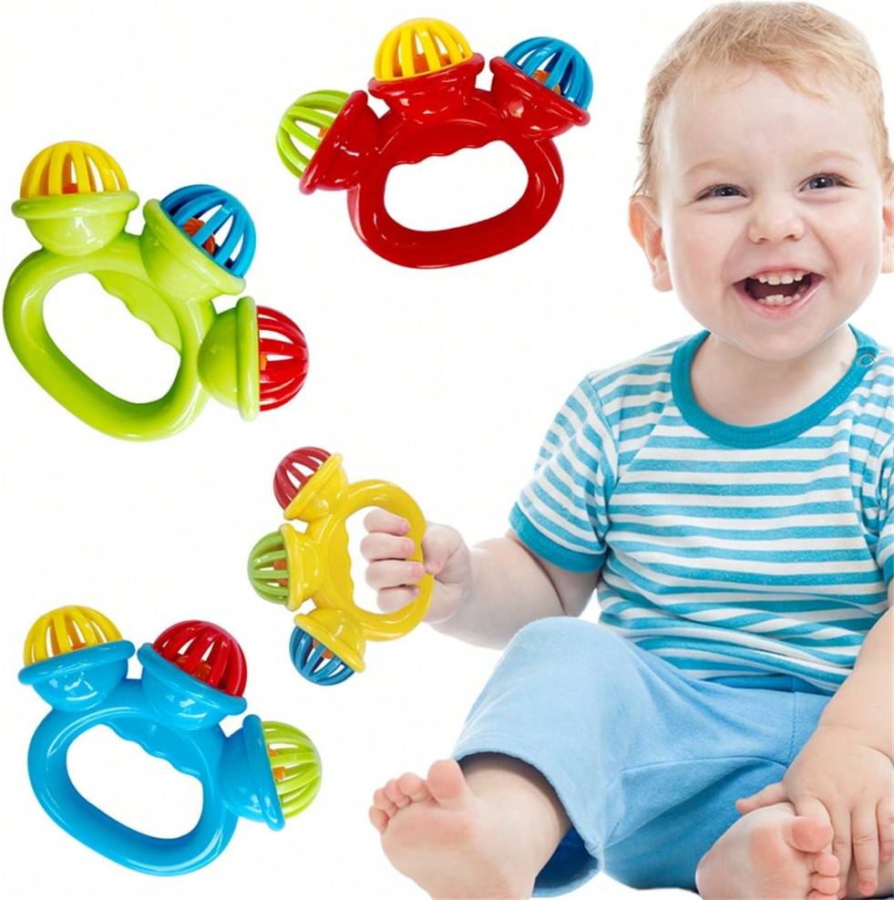 Shein Baby Hand Rattles Toy - Vibrating Triple Handle Rattle