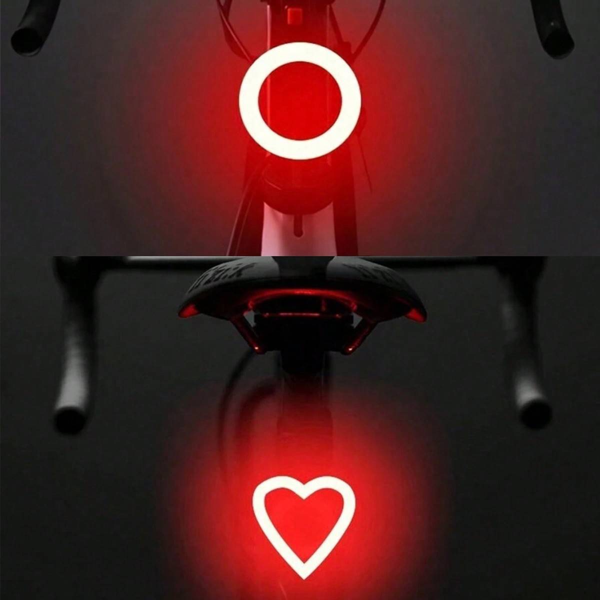 Bike lights set Shein USB Rechargeable Bike Light Set - Heart & Round LED, Waterproof, Front & Rear