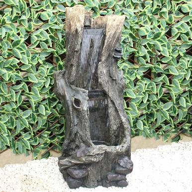 LED Log Waterfall Water Feature