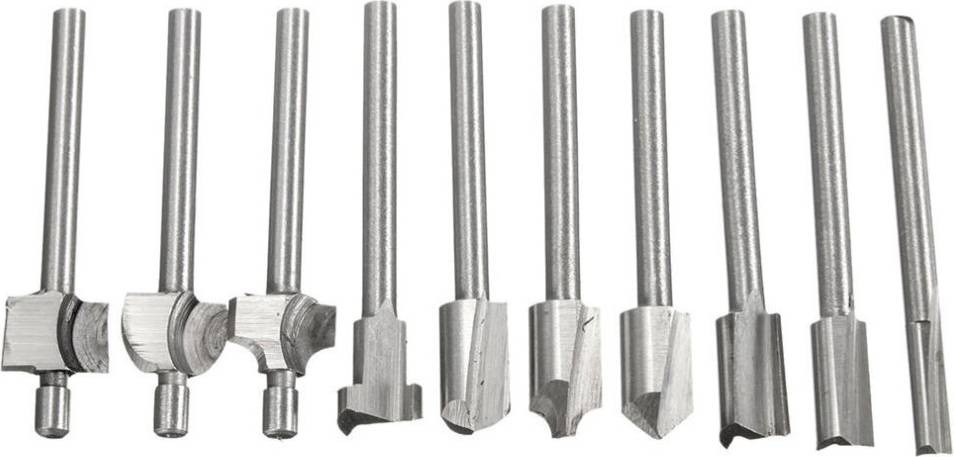 Keshen 10pcs 1/8 Inch Shank High Speed Steels Trimming Cutter Router Bit Woodworking Tool