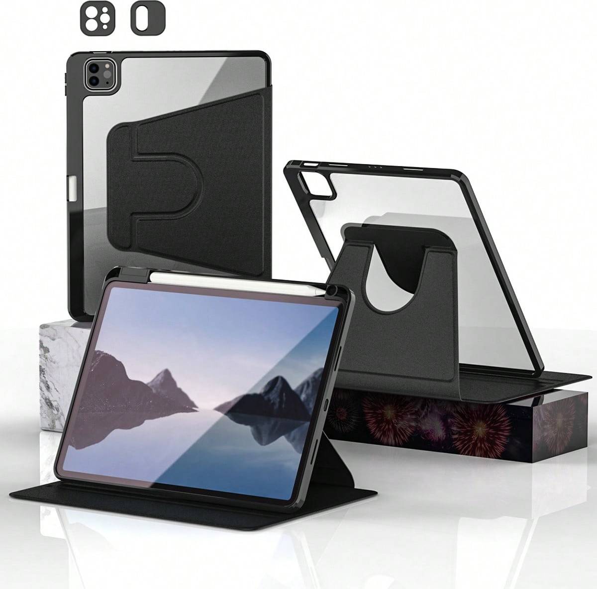 Shein Rotating iPad Case - Shockproof, Scratch Resistant, With Sleep Function, Built-In Pencil Holder