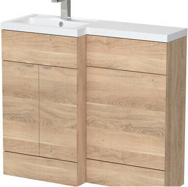 Combination toilet vanity unit Hudson Reed bleached oak 1000mm