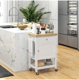 Rolling kitchen island cart Homcom Kitchen Cart, Rolling Kitchen Island Trolley Table