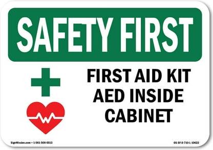 Aed SignMission & Graphics, OSHA SAFETY FIRST First Aid Kit AED