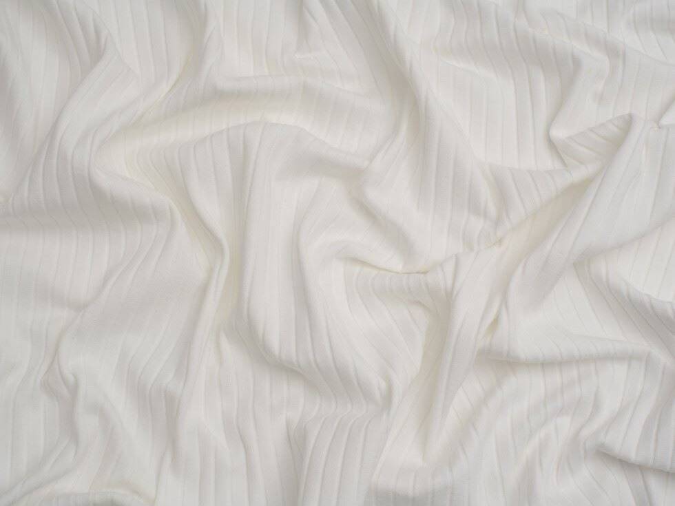 Minerva Cream Core Rib Stretch Fabrics Beige