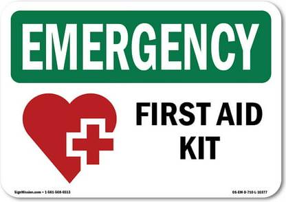 First aid emergency kit SignMission & Graphics, OSHA EMERGENCY First Aid Kit