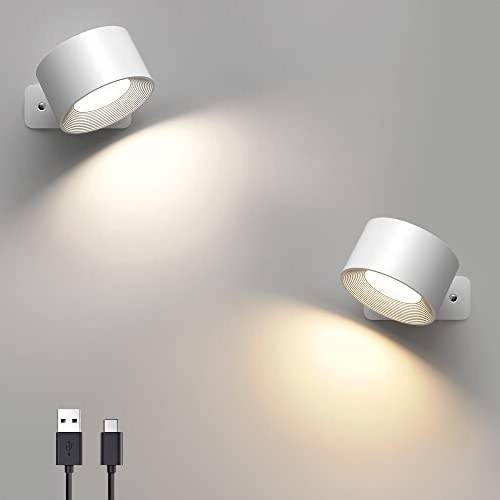 Wireless wall lights Mexllex 2PCS LED 360Rotatable Touch Control Lamps Wall light
