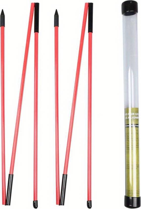 YETP Star Red 2pcs Golf Alignment Sticks, Golf Alignment Sticks, Collapsible Rods