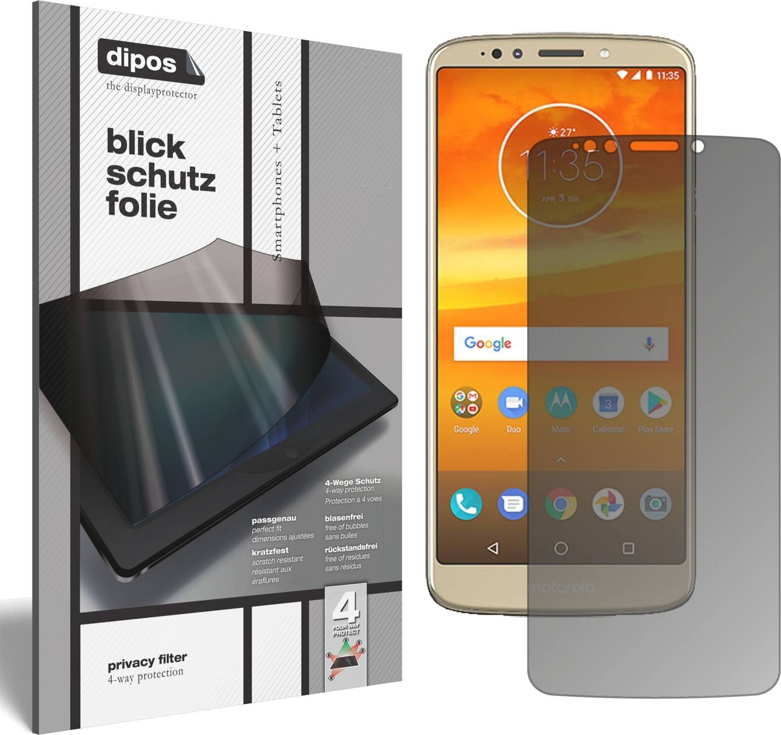 Dipos Moto E5 Privacy Filter Screen Protector