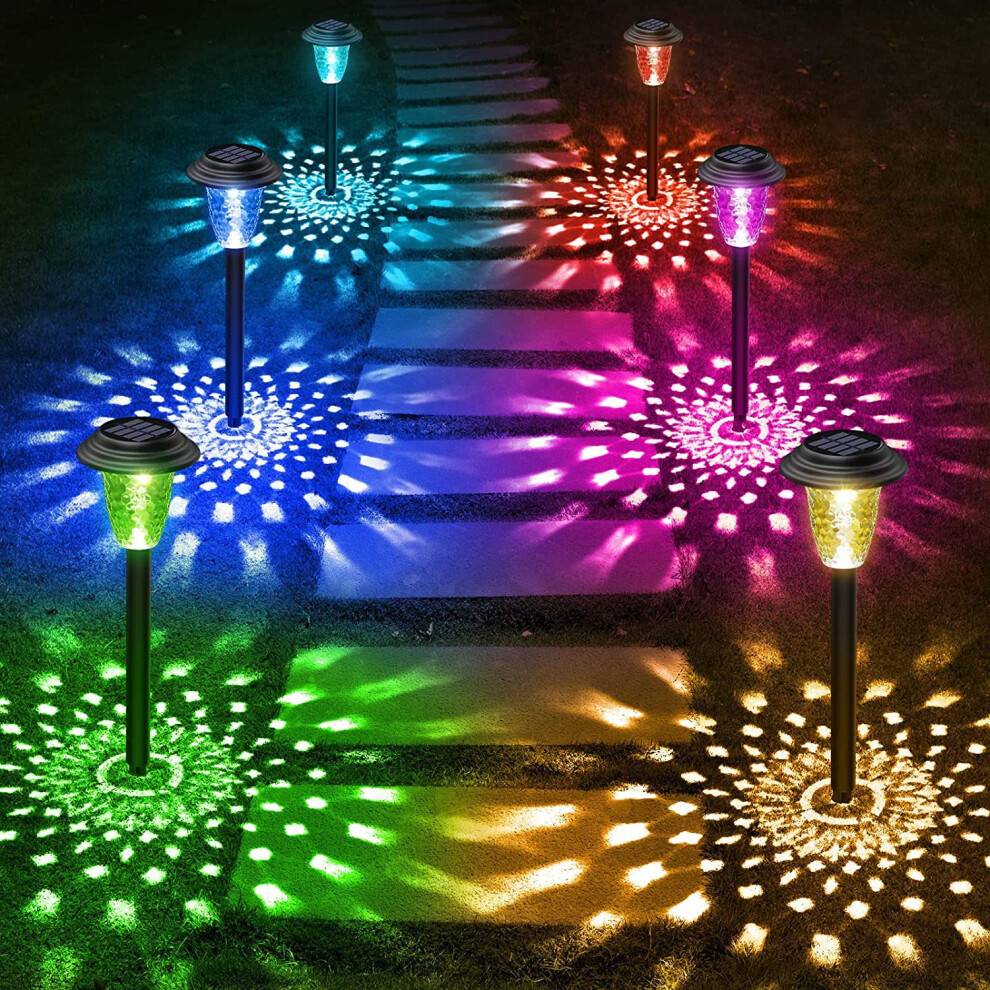 RGB Solar Pathway Lights Bright RGB Color