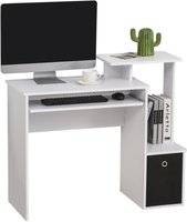 Pc bord Homcom Compact Small Computer PC Desk Storage Drawer Skrivebord