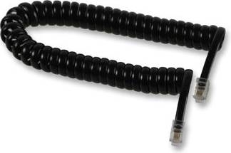 Pro Signal Black RJ10 Plug To Plug Coiled Telephone Handset Cable 3m
