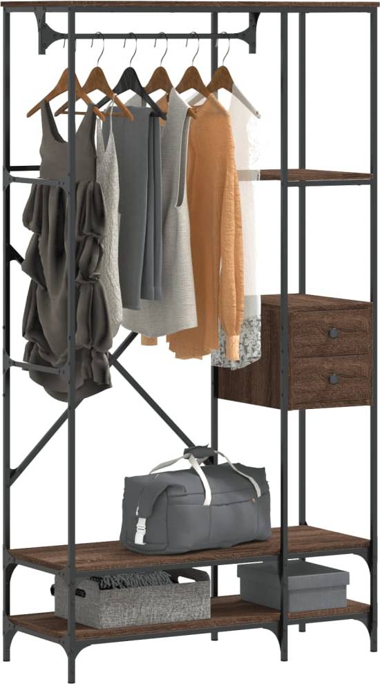 vidaXL with Engineered Wood Clothes Rack