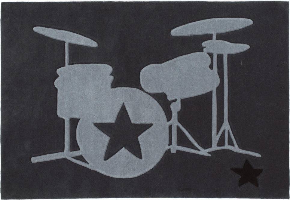 Rock Star Baby Handmade Dark Grey Rug Rectangle
