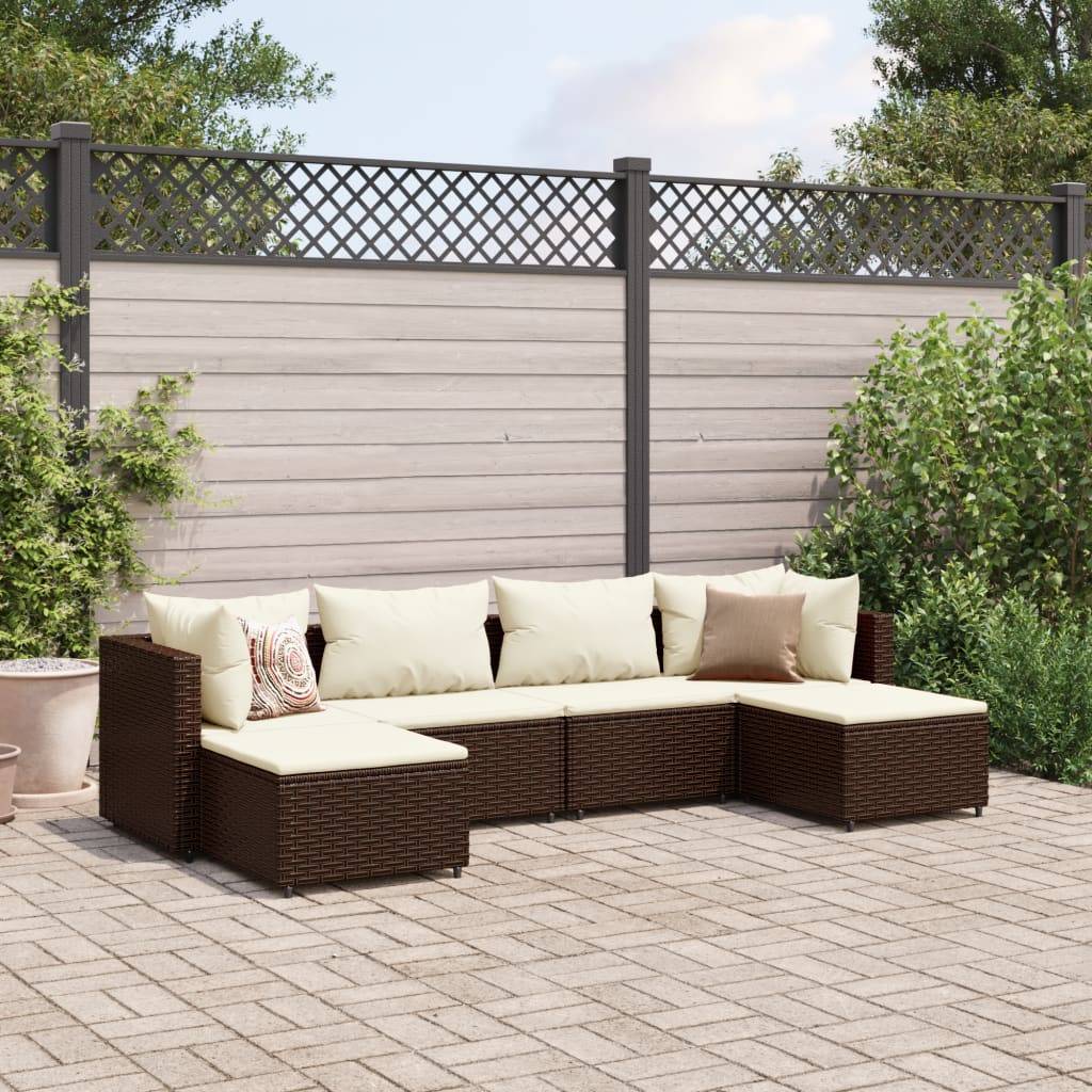 Rattan lounge vidaXL 6-tlg. Poly Rattan Lounge-Set