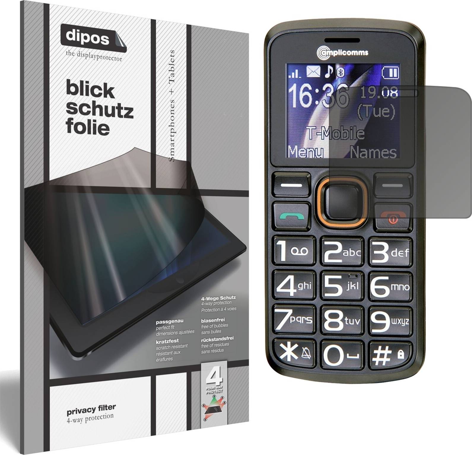 Dipos Powertel M6300 Privacy Filter Screen Protector