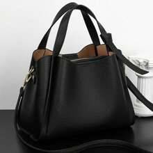 Shein Solid Color Handheld Bucket Minimalist Slanting Bag