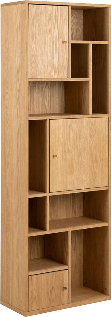Libreria In Rovere Decorato In Colore Naturale 61 x 180 cm