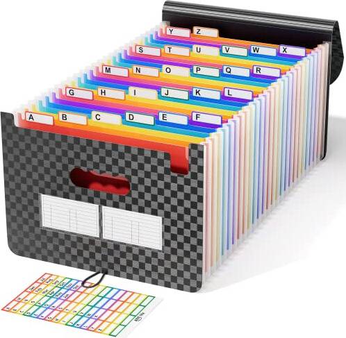 A4 storage boxes ABC Life Expanding File Organisers with Grid Pattern,26