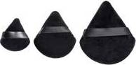 Shein 3pcs/Set Black Triangular Double-Sided Makeup Sponge In Large, Medium And Small Sizes