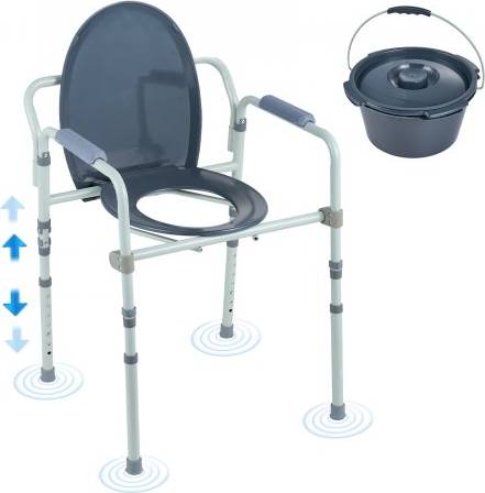 VEVOR Commode Chair 7-Level Adjustable Height