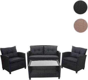 Rattan lounge Mendler XXL Poly-Rattan Lounge-Set