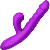 Thrusting vibrator Sex Toys XR Brands Thrusting Sucking Rabbit Vibrator