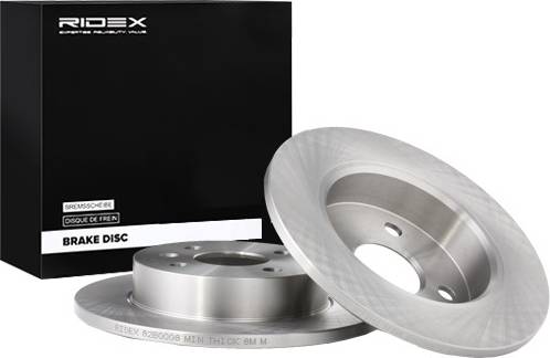 Ridex Brake Disc Rear Axle Uncoated Cast Iron