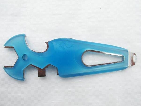 Securefix Direct Shackle Key Multi Purpose Blue Plastic Coated Stainless Steel Bottle Operner Key Ring
