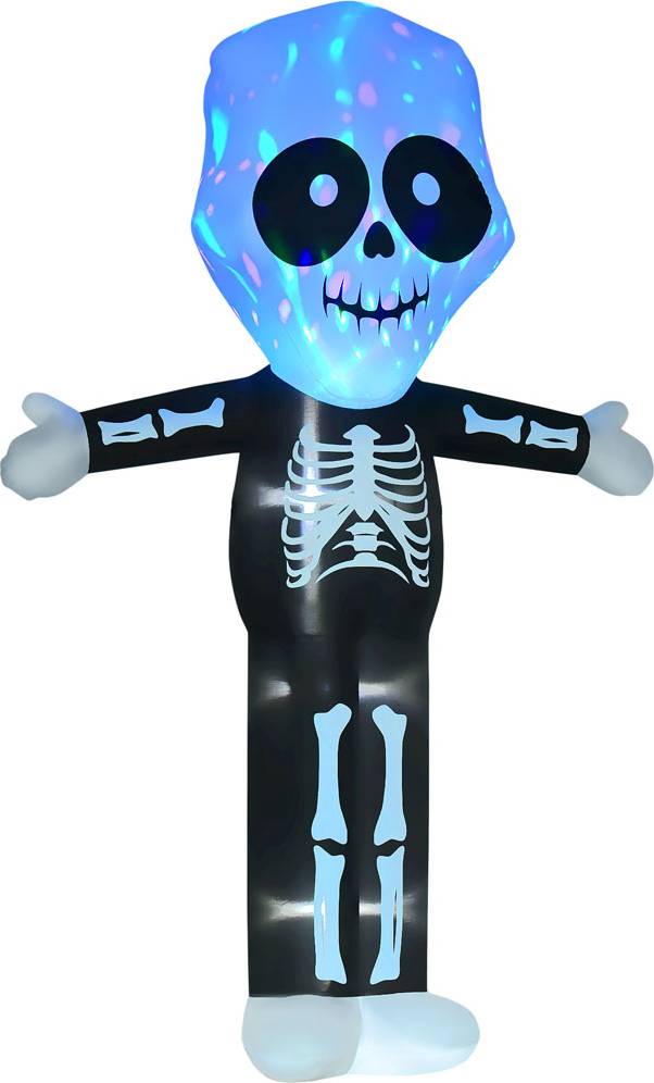 Inflatable ghost Homcom HOMCOM Halloween Inflatable Skeleton Ghost 3m Black