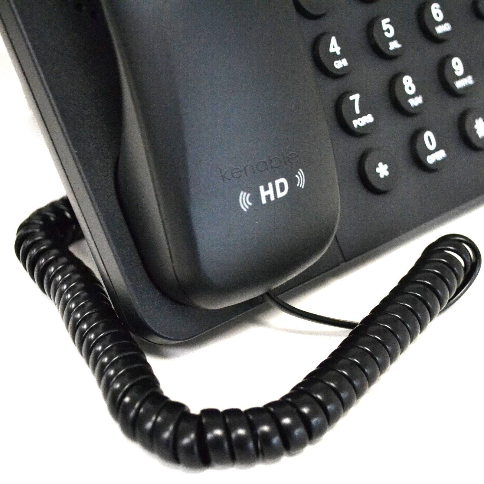 Telephone Handset Coiled RJ10 Plug to RJ10 Plug Lead Black 2m