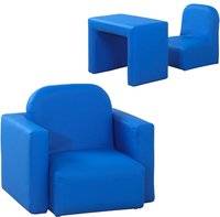 Homcom Kids 2-In-1 Convertible Chair With Table - Blue