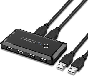 Pc keyboard and mouse Jansicotek USB 2.0 Switch Selector 2 Computer Sharing 4 USB Devices KVM Switcher Box for Mouse Keyboard Scanner Printer PC with One Button