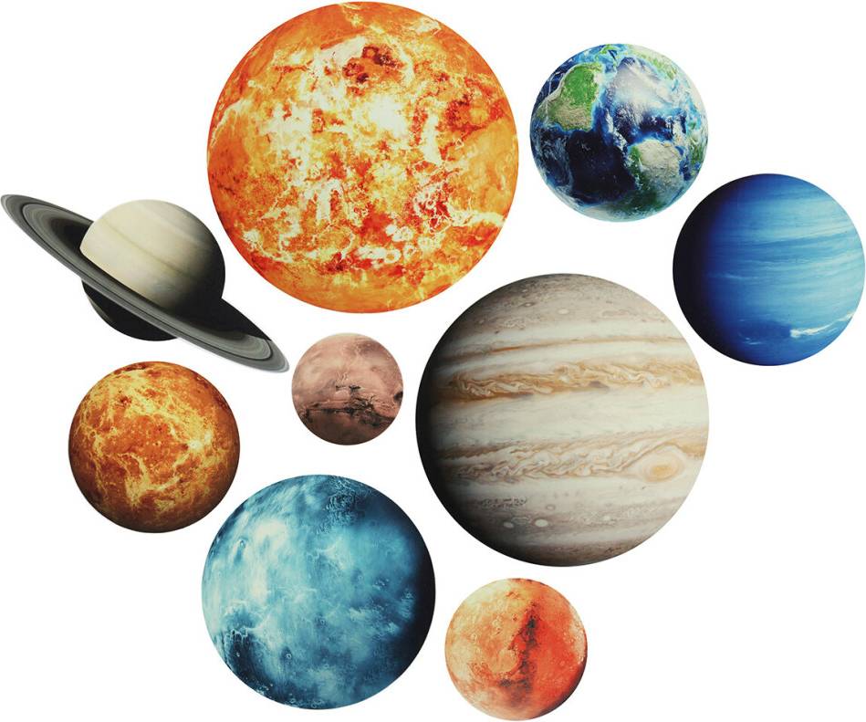 9Pcs set Planet Stickers Solar System Planets