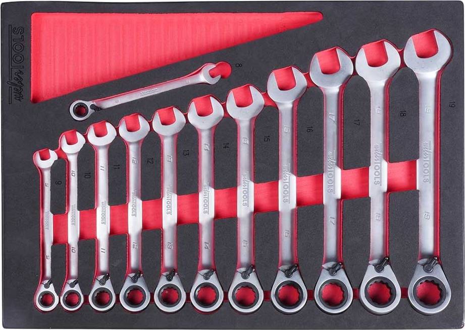 Weber Tools WT-8912R Ratcheting Combination Wrench Set